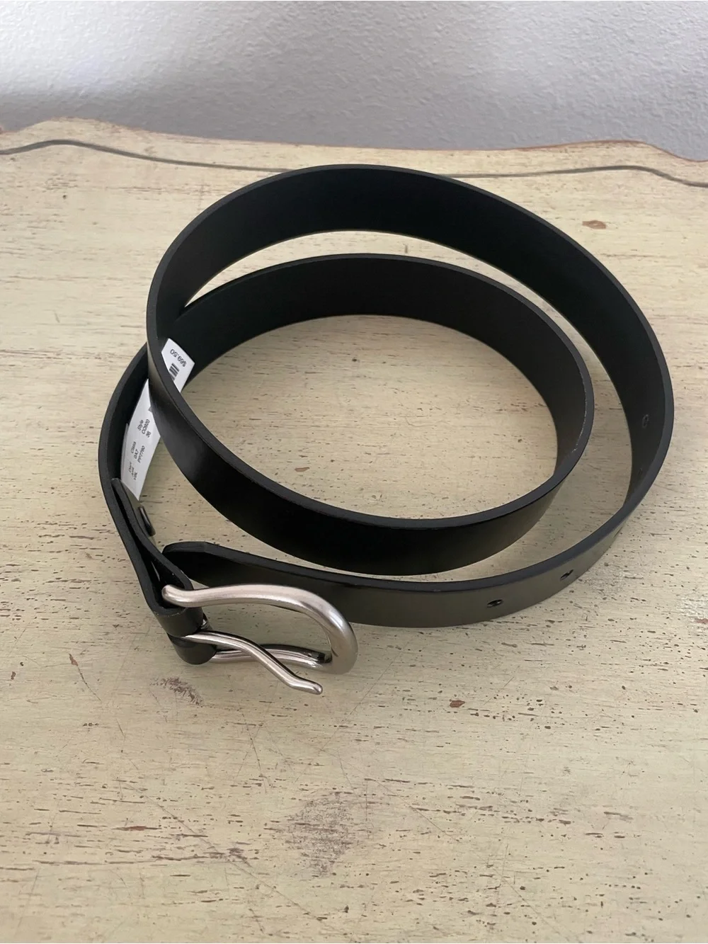 J. CREW Leather round buckle Jean belt in Vintage Black Size 36 NWD $69.50 CQ920